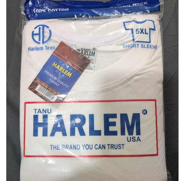 Tanu Harlem USA Other - Tanu Harlem USA Mens 5XL T-Shirt White Short Sleeve 100% Cotton Premium Tee NWT